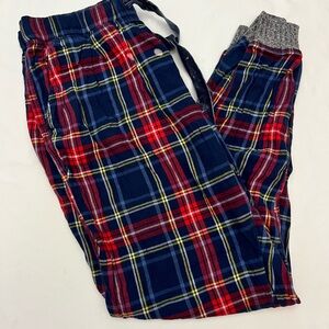 Plaid Aerie Pajama Bottoms in Red and Blue With Pockets